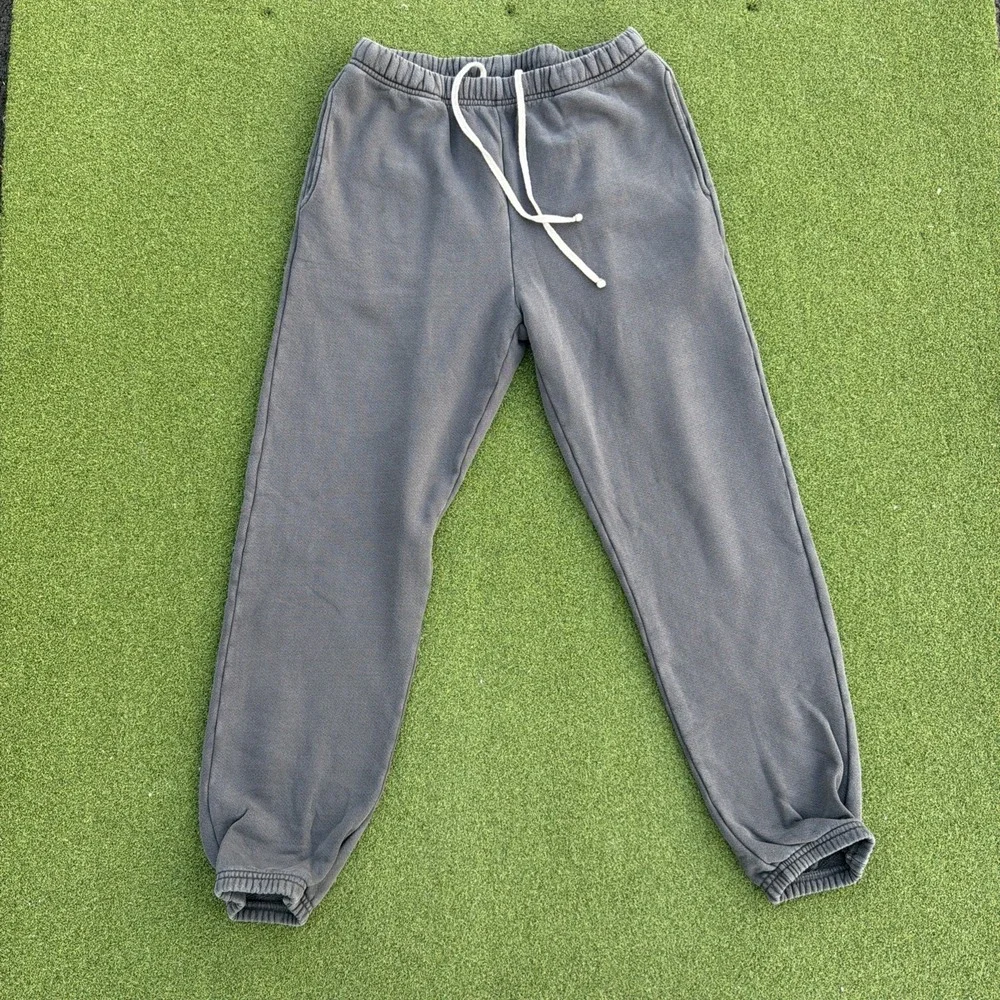 Les Tien Gray Classic Sweatpants Men Small Heavyweight Fleece Cotton USA Made